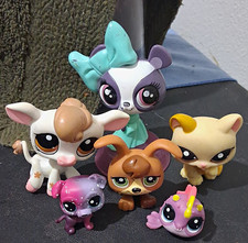 Littlest Pet Shop LPS Lot of 5 Assorted Animal Mini Figures Bear Cat Dog Fish