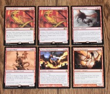 MTG 6x Red Rare Creature Dragon Shivan, Preyseizer, Mage, Mana-Charged, Archwing