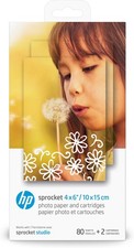 HP Sprocket Studio 4x6" Photo Paper and Cartridges 80 Sheets - 2 Cartridges ...