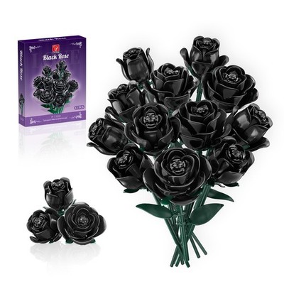 Best Black Roses Flowers Building Sets Artificial Bouquet Botanical Collection