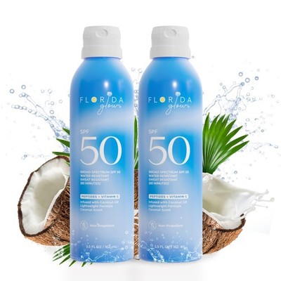 Florida Glow SPF 50 Sunscreen Spray Hawaii 104 Reef Act & Florida Keys Compli...