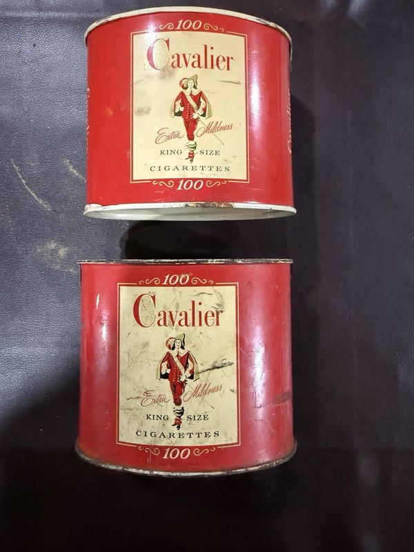 Lot Of 2 Cavalier King Size Cigarettes Empty Tins. 