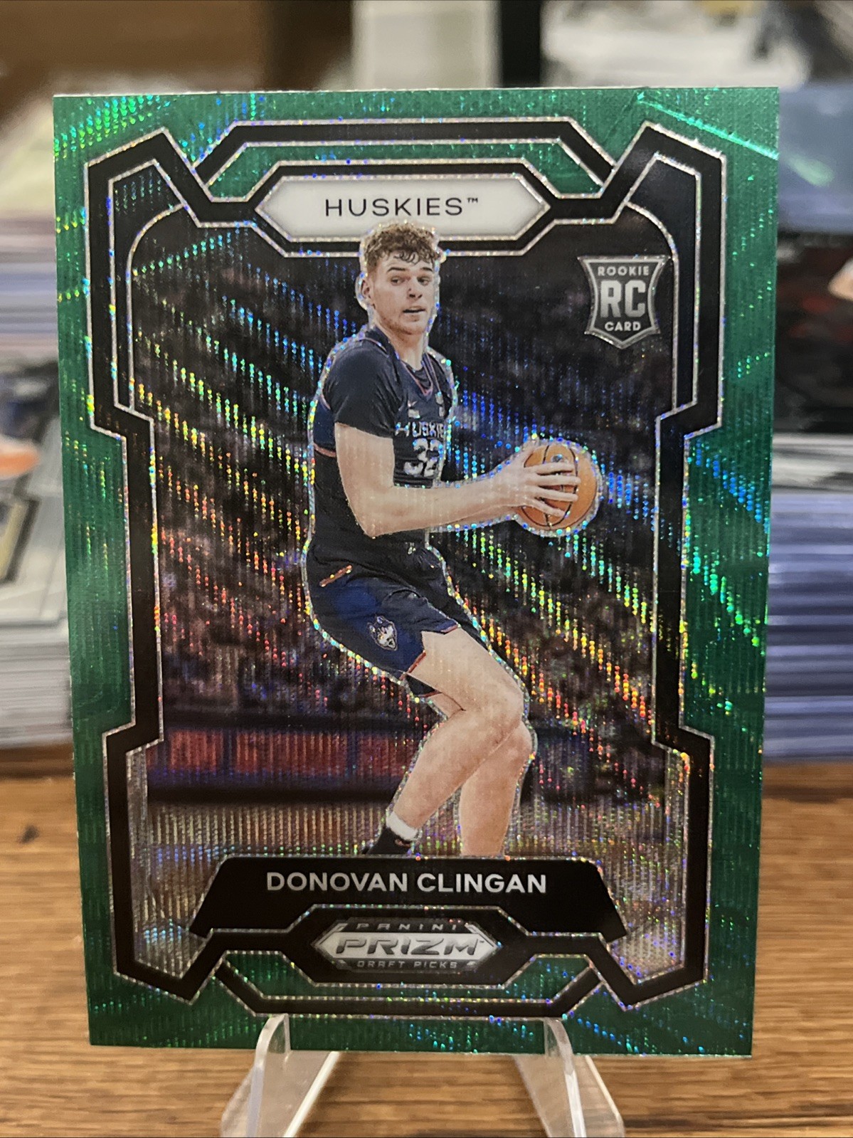 2024 Panini Prizm Draft Picks - Donovan Clingan #95 Green Prizm Wave (RC)