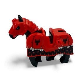 Lego Horse Armored Red Barding From Set 70402 Gatehouse Raid Black Dragon Heads