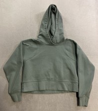 Lululemon Loungeful Cropped Hoodie Women s Size 6 Relaxed Fit Light Green