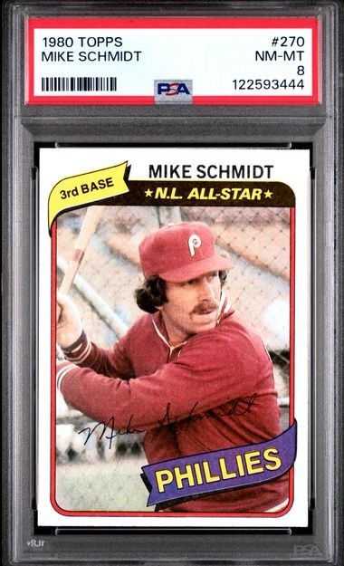 1980 Topps Mike Schmidt #270 PSA 8 NM-MT HOF Philadelphia Phillies