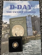 The 2024 D-Day 80th Anniversary Gold One Eighth Sovereign - 1/8th Gold Proof