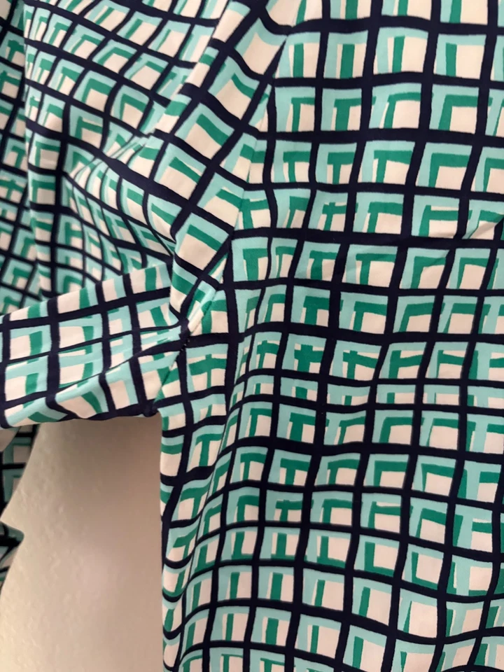 Pantalón Kate Spade Mujer Talla 4 Azul Verde Blanco Bolsillos a Cuadros Foto 2 de 4