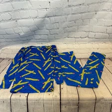 Birdie Bean Pencil Pattern Bamboo Pajama Set Sz: 6T