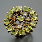 Vintage Natural Peridot Ring 925 Sterling Silver Size 6 /R430549