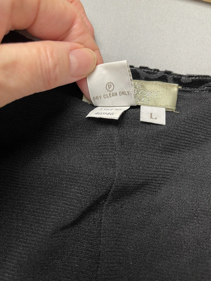 Monique Lhuillier черный бархат выгорания длинным рукавом миди платье женщин размер L - Изображение 3 из 4