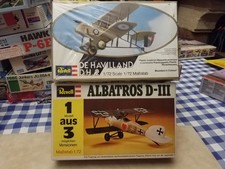 LOTS MAQUETTES VINTAGE REVELL 1/72  DE HAVILAND DH-2 / ALBATROS D-III