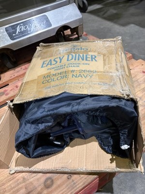 Regalo Easy Diner Hook-On High Chair Navy Blue Baby Boy Girl Up To 37 Pounds