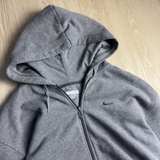 Vintage Y2K Nike Side Swoosh Full Zip Men's XLarge gray Hoodie Silver Tag