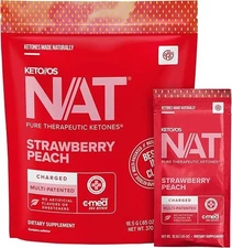 Pruvit Keto OS NAT Strawberry Peach Sports and Fitness Performance - 20 Count