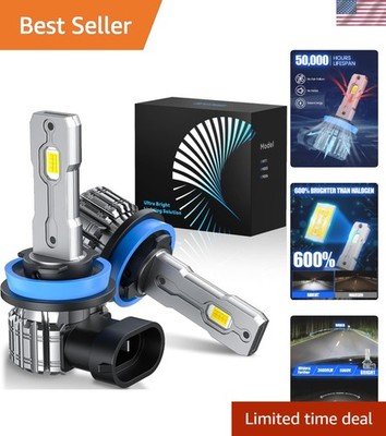 Durable H8/H11/H9 LED Fog Lights - 6000K Cool White - Easy Install Package of 2