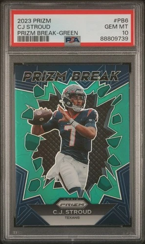 2023 Panini Prizm Break Green CJ Stroud RC #PB6 Texans PSA 10 GEM MINT Rookie