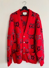 AUTHENTIC GUCCI GG WOOL CARDIGAN SWEATER SIZE L