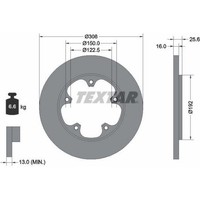 2X Textar 92274103 Bremsscheibe FüR Ford Transit V363 FAD FBD FCD FDD FED FFD