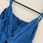 Shein Cut Out Front Ruffle Blue Romper Size M Shorts — photo 4