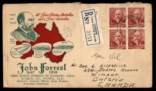 Mayfairstamps Australia FDC John Forrest Registered Lithgow First Day Cover aaw_