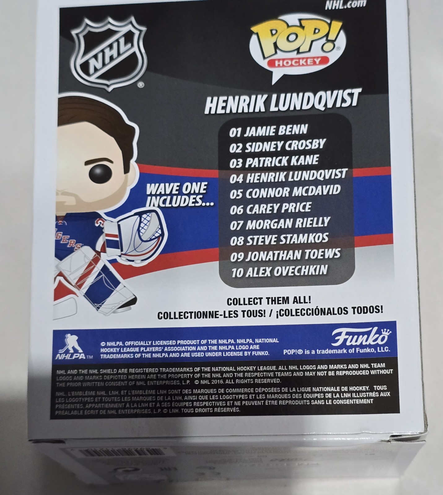 Funko Pop NHL Henrik Lundqvist #04 New York Rangers Blue Jersey Hockey Box Dmged