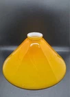 2x Vintage Amber Cased Milk Glass Lamp Shades Yellow UV Cadmium Glow 1  Pair 10”