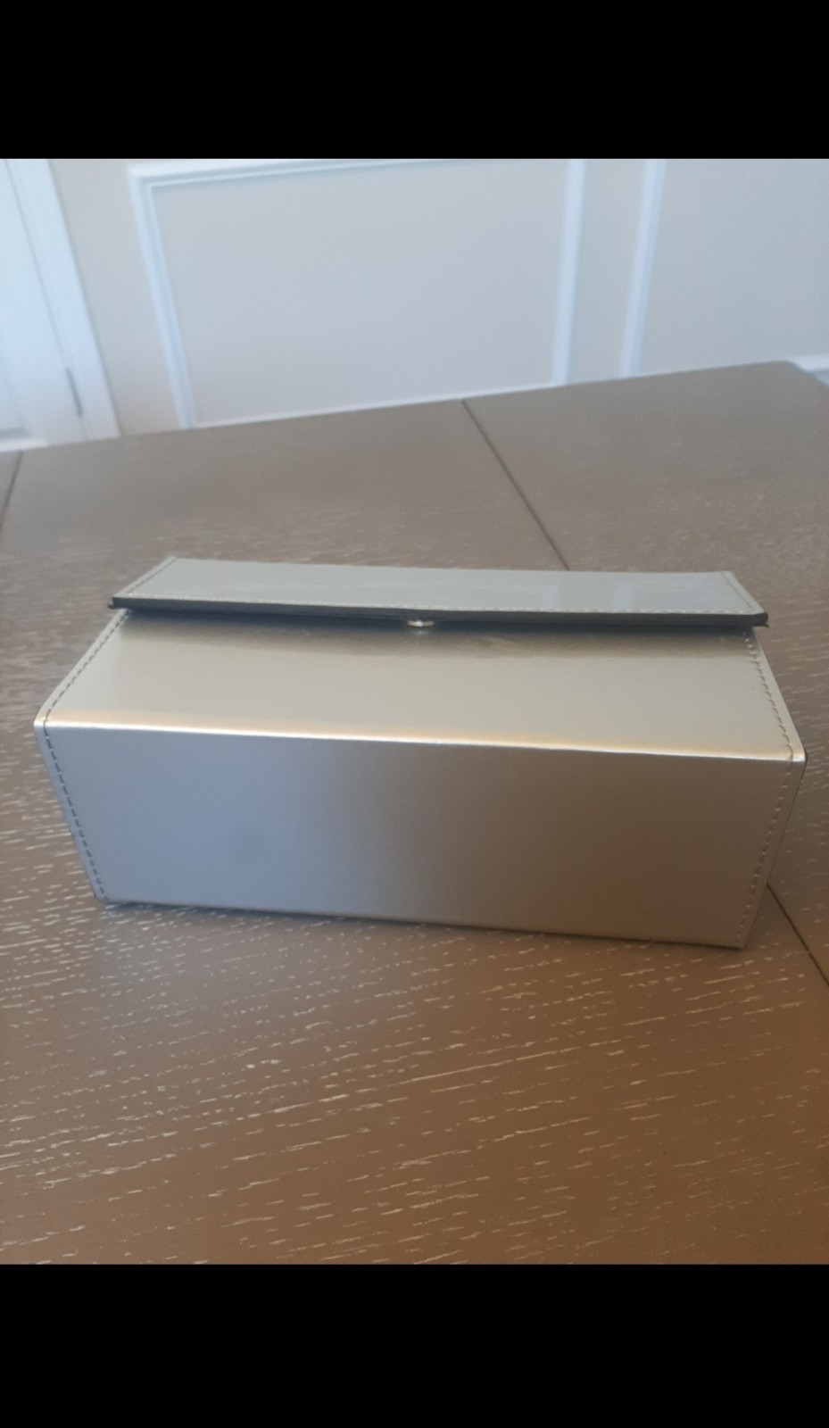 Silver And Gold Rectangular Clutch Structured Cro… - image 3