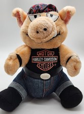 Harley Davidson Plush Hog Biker 9.5 Inch Stuffed Animal Pig 1998 VTG Toy