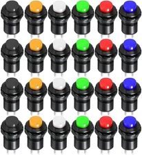 24pcs 12mm Latching Push Button Switch SPST ON/OFF AC 250V/1.5A 
