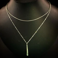 Jenny Bird Necklace Layered Minimalist Silver Plated Modernist Pendant