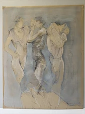 JURGEN GORG PAINTING RIGINAL VINTAGE MODERNIST PORTRAIT EXPRESSIONIST FAMOUS