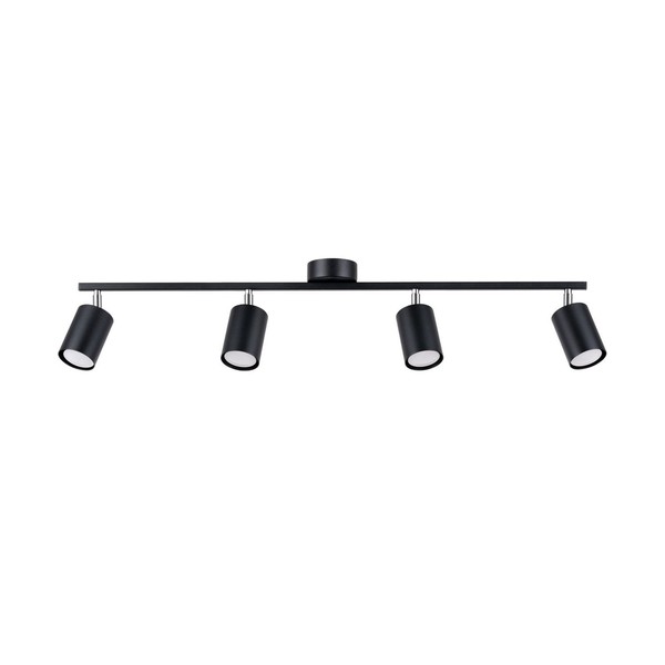 Deckenstrahler Stahl Schwarz GU10 Wohnzimmer 100 Cm Deckenleuchte Verstellbar-image