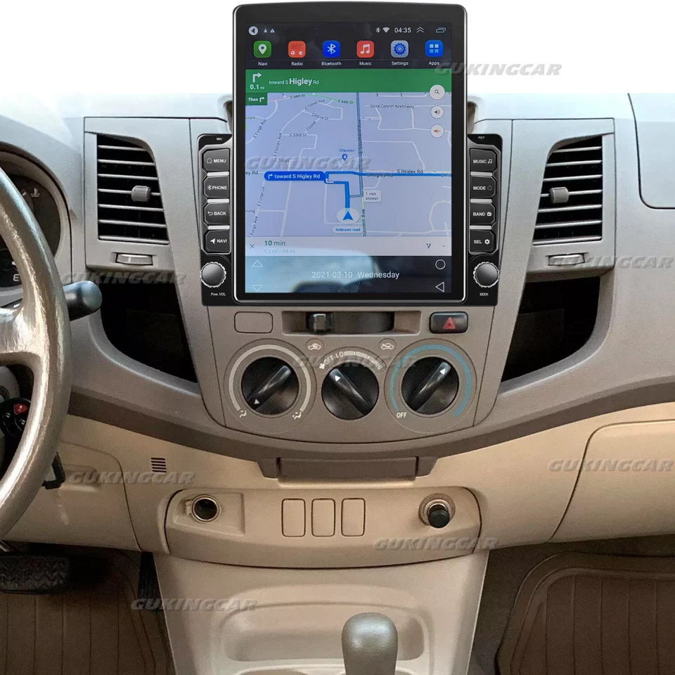 CarPlay Android 13 适用于丰田 Hilux 2005 - 2015 汽车收音机 立体声 9.7 英寸 GPS BT WiFi — 第 3/4 张图片