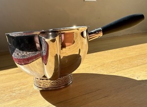 Below Scrap StartSolid Silver Sauce Separator Gravy Boat 306.5g .962 Fine Silver