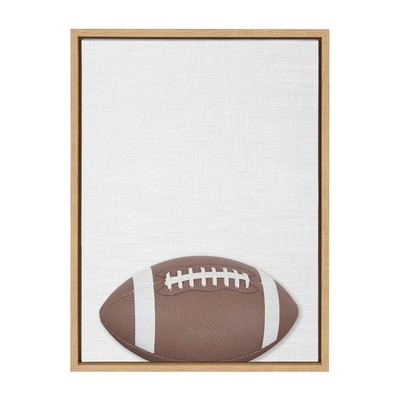 Sylvie Color Football Portrait Framed Canvas Wall Art, 18x24 Natural, Sporty ...