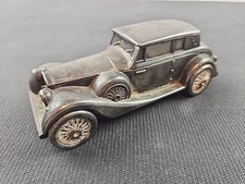 Vintage 1937 Rolls Royce Silver Tone Metal Car Coin Piggy Bank