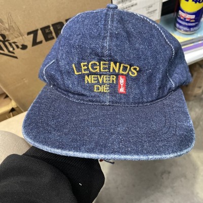 Vintage 80s 90s Levi's Strauss & Co Blue Denim Jean Hat Cap Embroidered Logo