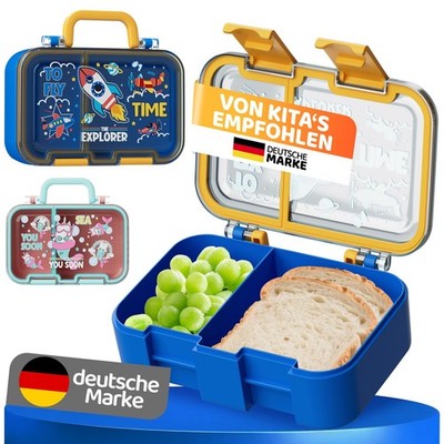 Brotdose Kinder mit Fächern Bento Box Auslaufsicher Lunchbox für Mädchen Jungen
