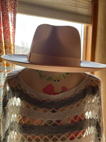 Gigi Pip NWT$146 Monroe Rancher Wool Western Fedora Hat in Oatmeal Brown SIZE 59 - Picture 6 of 10