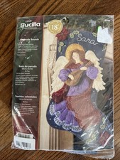 Bucilla ANGEL HEAVENLY SOUNDS Felt Applique Christmas Stocking Kit 85269 Sealed