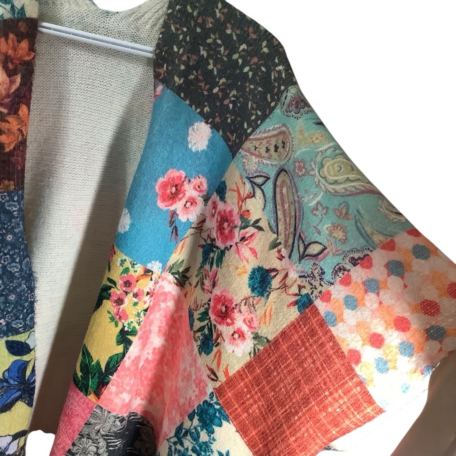 Reversible Patchwork Kimono Cardigan Multicolor - image 8