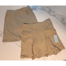 Cat Jack Girls School Uniform Skirt Lot of 2 Khaki Skorts Size XL 14 NWT
