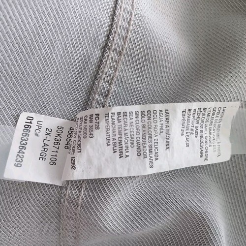 Van Heusen Men's Dress Shirt Light Gray XXL 18-18 1/2 - Picture 3 of 5