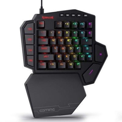 Redragon K585 DITI Wired One-Handed RGB Mechanical Red Switch, Black