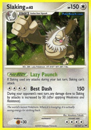 1x Slaking - 16/127 - Holo Rare NM-Mint Pokemon Platinum