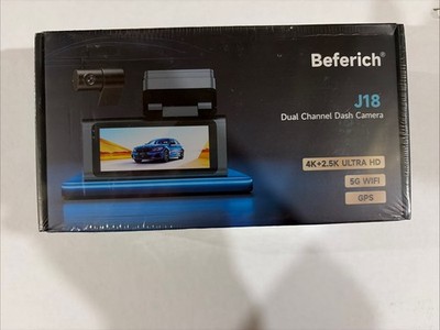 Dual Channel Dash Camera Built-in 5G Wi-Fi GPS, 4K + 2.5K Ultra HD By Beferich