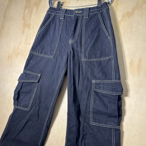 BDG URBAN OUTFITTERS SKATE JEAN Women Size 27 Black Denim Cargo Pants - Picture 3 of 9