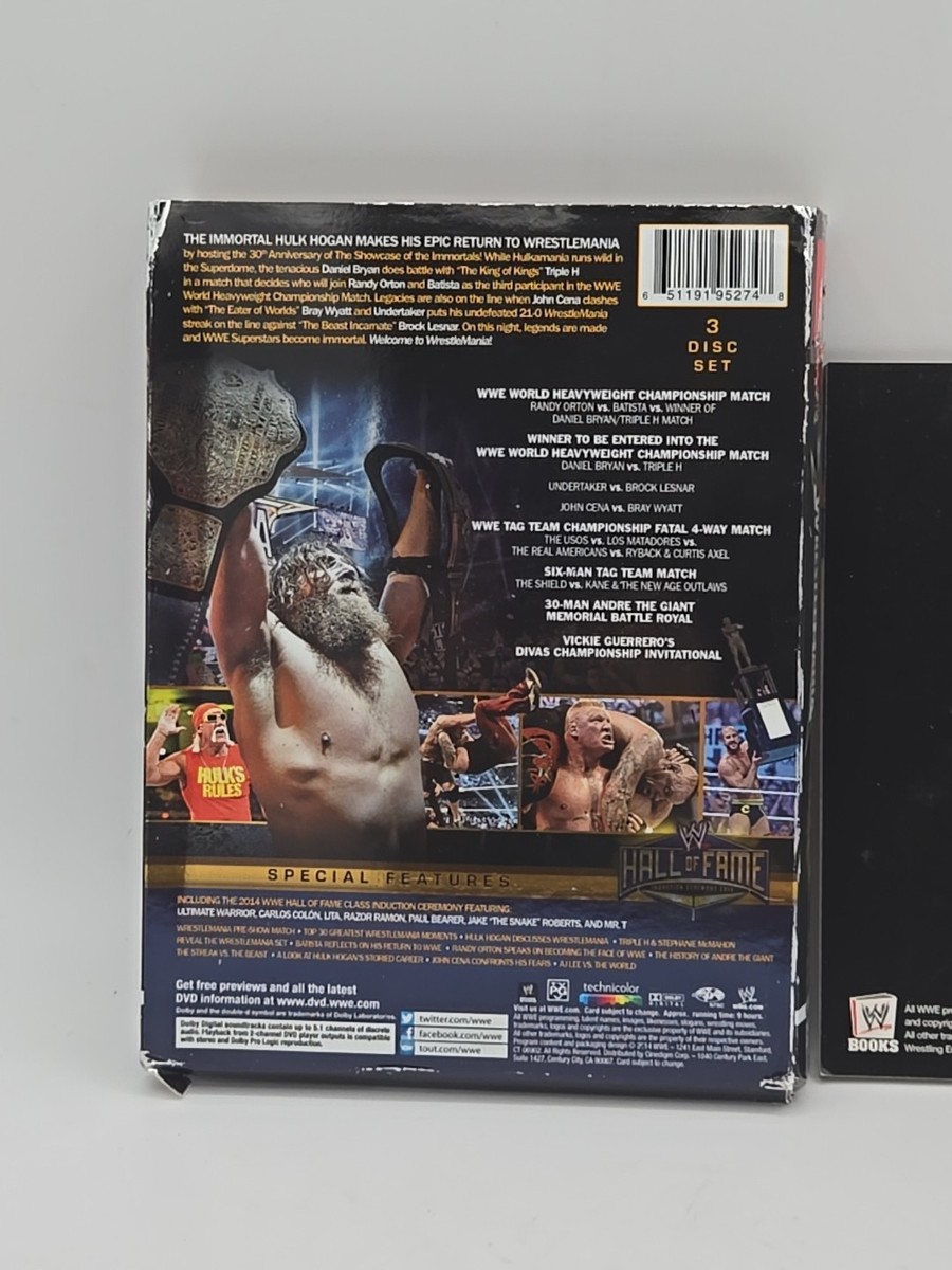 WWE: Wrestlemania XXX (DVD, 2014, 3-Disc Set) *READ* 651191952748