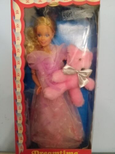 Barbie Dreamtime Doll With Her Cuddly Bear B.B. Mattel 1984 # 9180 New SEALED - Picture 2 of 9
